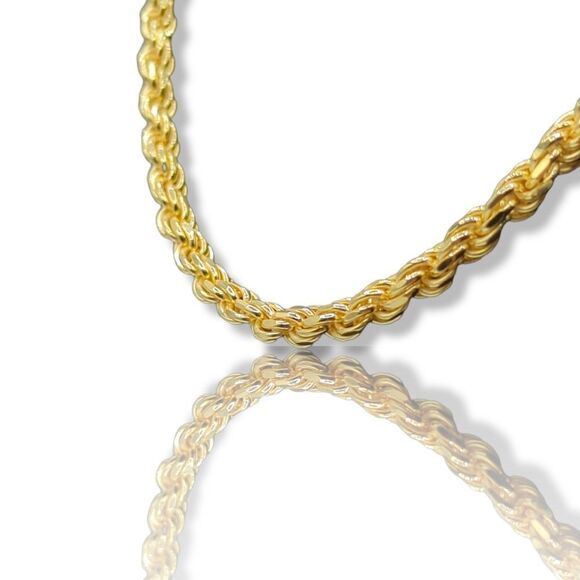 22" x 5mm 14K Vermeil Yellow Gold Finish Over S925 Sterling Silver Rope Chain. - Picture 6 of 14
